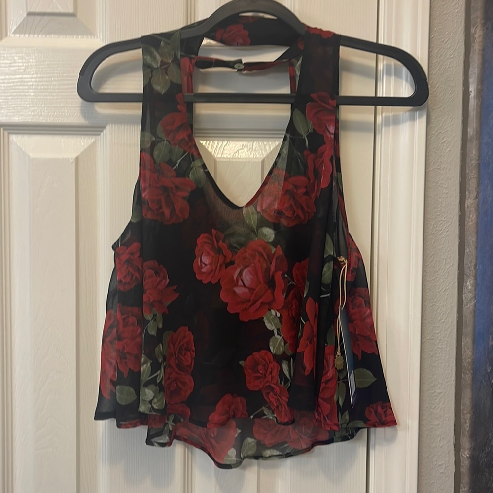 Rose print blouse